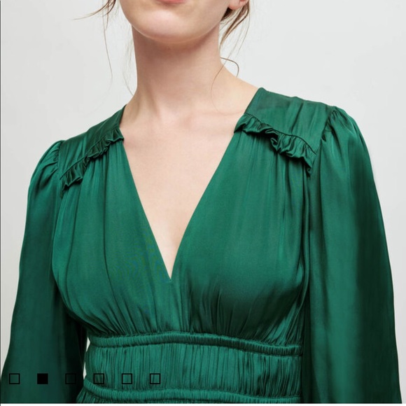 Maje green satin dress size 38 (us 6) - Picture 4 of 5